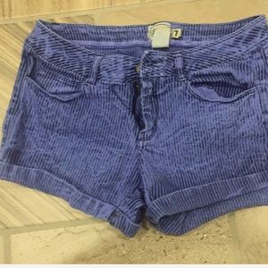 Dickies hickory striped shorts in purple/blue